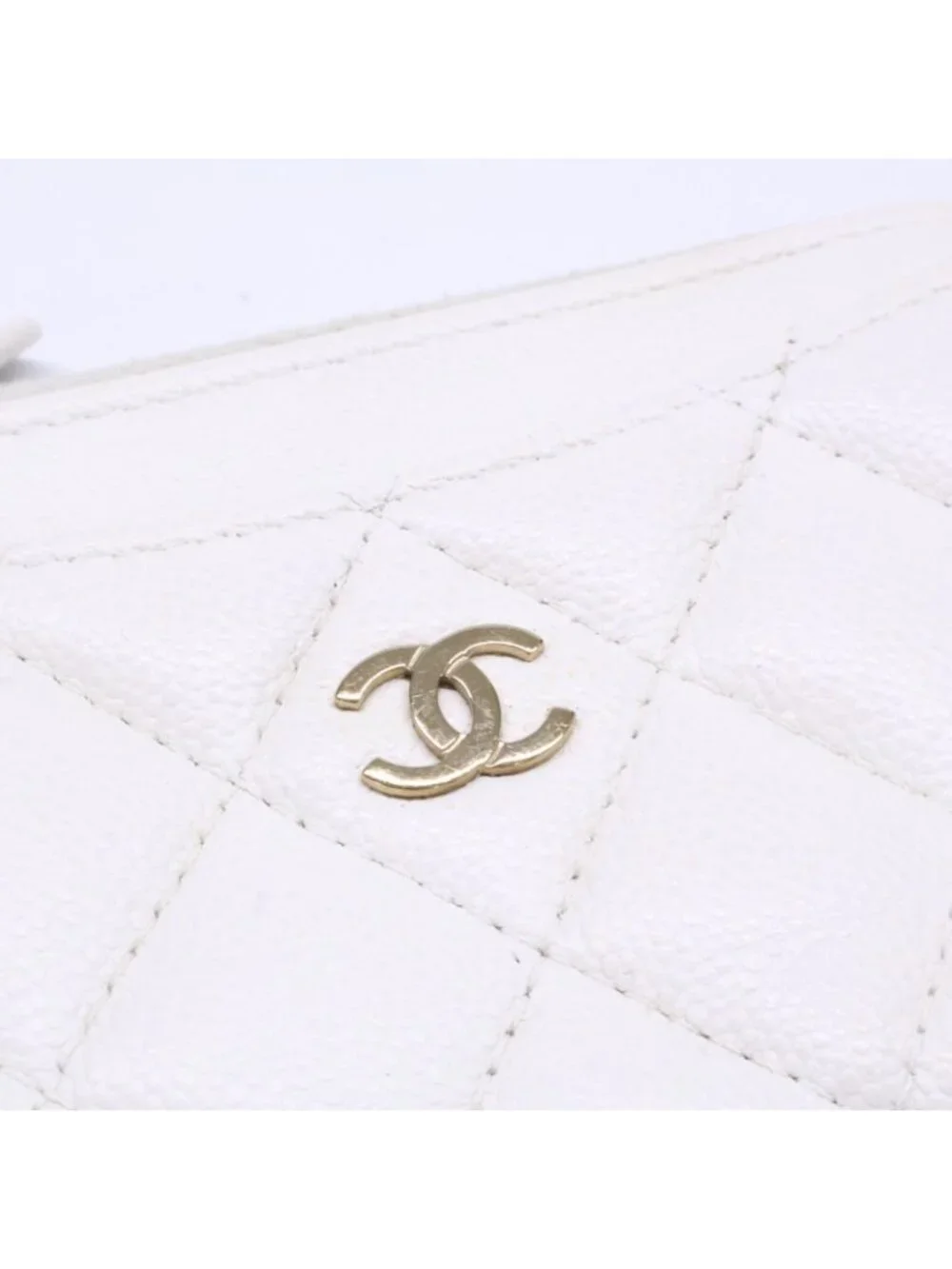 Chanel Caviar Leather Quilted L-shaped Zipper Card